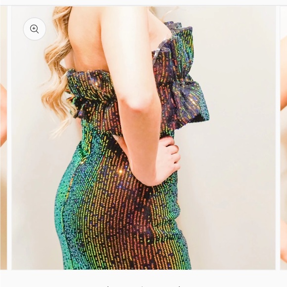 Thirty Thirty Blue multicolor sequin HOCO dress size large - Picture 11 of 11